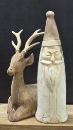 Houten hert - handgekapt - Afbeelding 2
