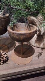 Houten schaal op voet – landelijke schaal van hout in sobere stijl - Afbeelding 5