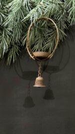 Roest theelichthouder hanger met bel – landelijke metalen hangdecoratie - Afbeelding 7