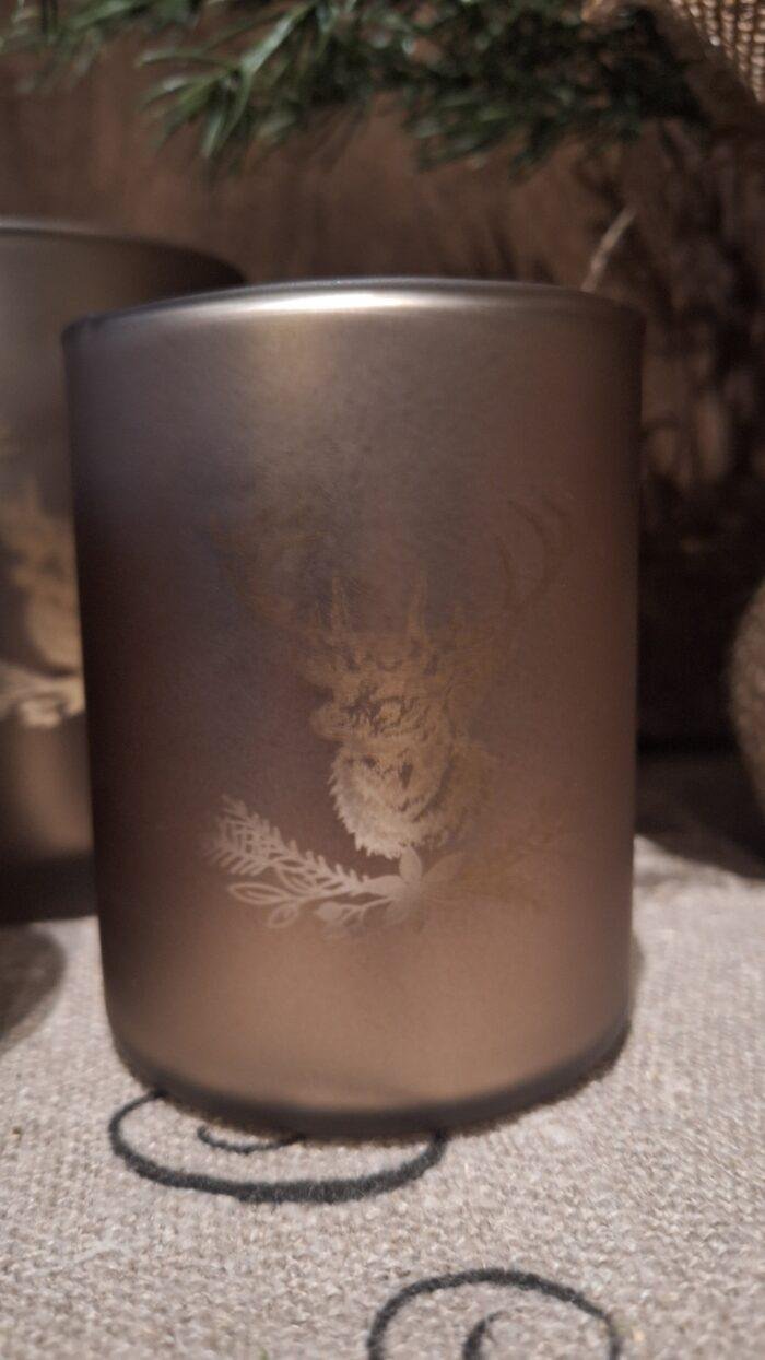 Windlicht met hert champagne - Afbeelding 3