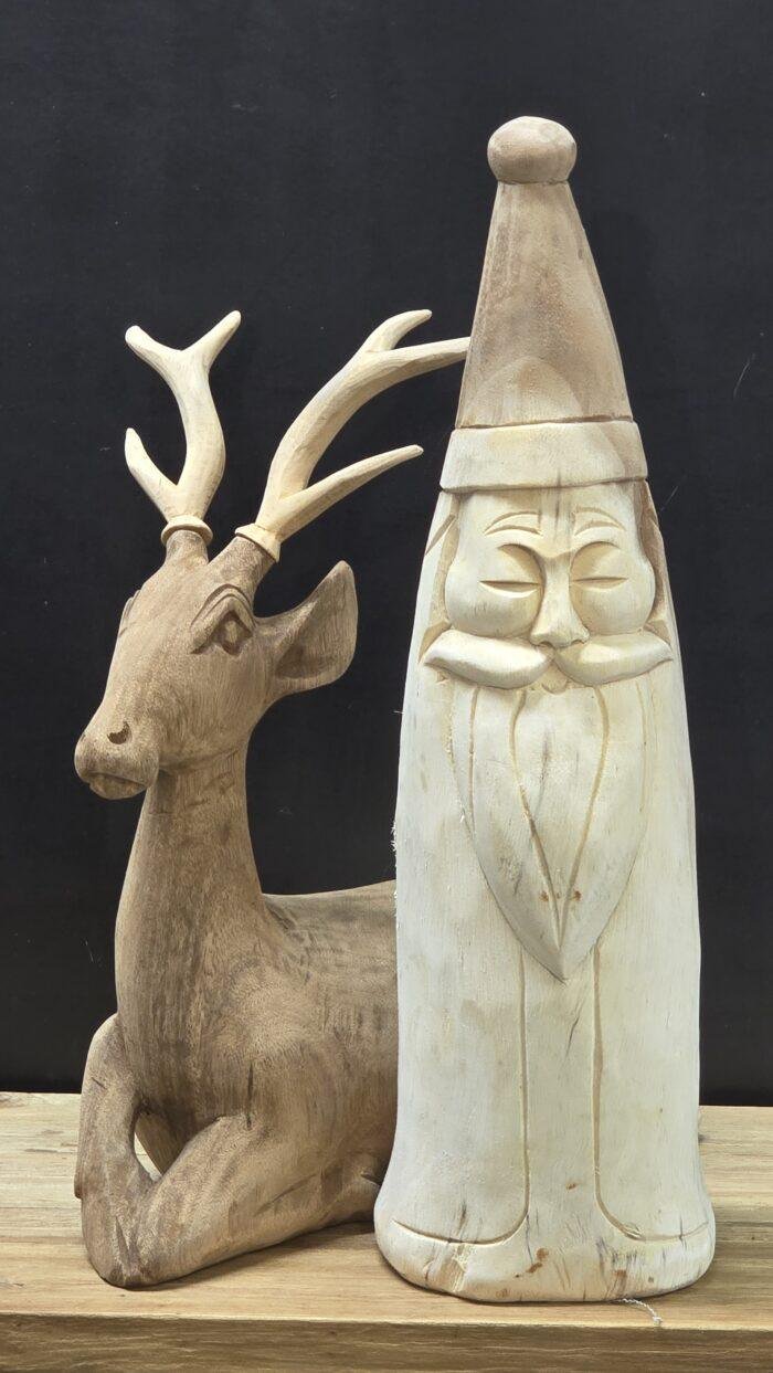 Houten kerstman - handgekapt - Afbeelding 4