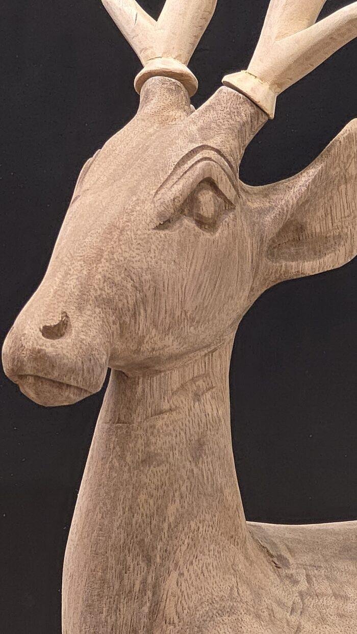 Houten hert - handgekapt - Afbeelding 4