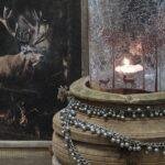 crackle windlicht met hert en boom