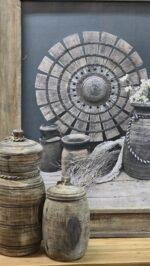 Houten ornament pot