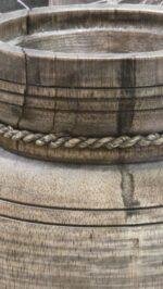 Houten pot met deksel en lijnen - Afbeelding 4