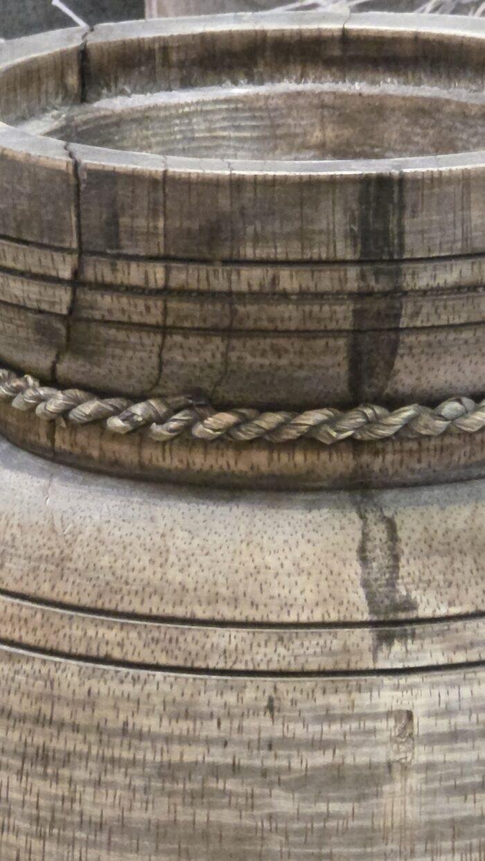 Houten pot met deksel en lijnen - Afbeelding 4