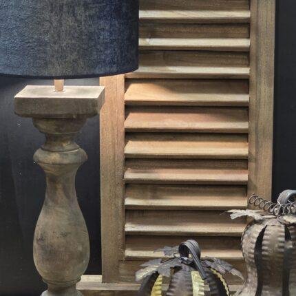 Houten tafellamp rond