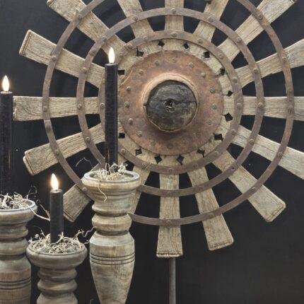 Oud houten spinnenwiel - 9