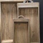 Landelijke houten serveertray – sober & stoer dienblad met handgrepen