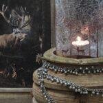 crackle windlicht met hert en boom
