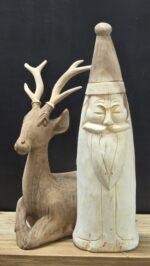 Houten kerstman – handgekapt