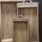 Landelijke houten serveertray – sober & stoer dienblad met handgrepen