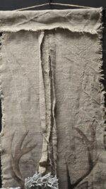 Smalle shabby linnen wanddoek rendier - Afbeelding 3