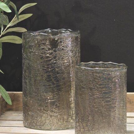 crackle windlicht 13x20cm