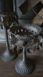 Metaal Serie – Old Grey - kandelaar met cup - Afbeelding 2