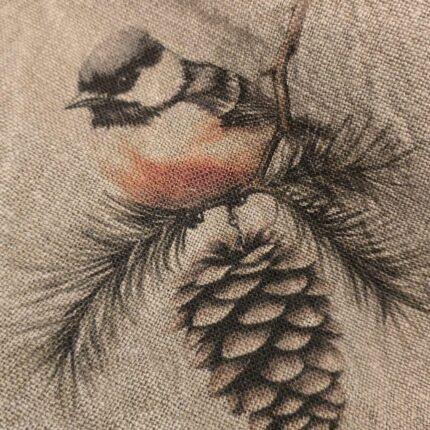 Shabby doek winter roodborstje