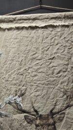 Shabby linnen wanddoek rendier met kleur