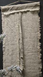 Smalle shabby linnen wanddoek zwart rendier