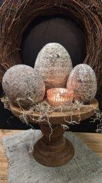 Rond houten plateau op voet