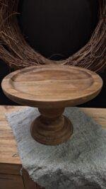 Rond houten plateau op voet - Afbeelding 3