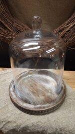 Glazen stolp op hout XL - Afbeelding 2