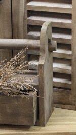 Houten keukenrolhouder met lade-bruin - Afbeelding 2