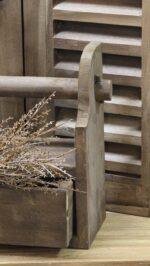 Houten keukenrolhouder met lade-bruin