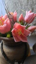 Onderhoudsvrij kunstboeket tulpen 30 cm voor vensterbank