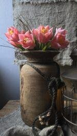 Kunsttulpen boeket 30 cm decoratie op houten tafel