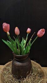 Countryfield kunstboeket tulp roze 40 cm