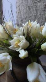 Landelijk kunstboeket tulpen 30 cm voor sobere woondecoratie