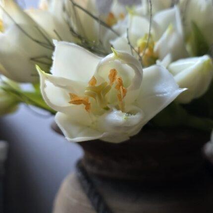 Countryfield kunstbloemen tulpen boeket compact 30 cm