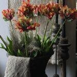 Kunsttulp 73cm gestyled in vaas als woondecoratie