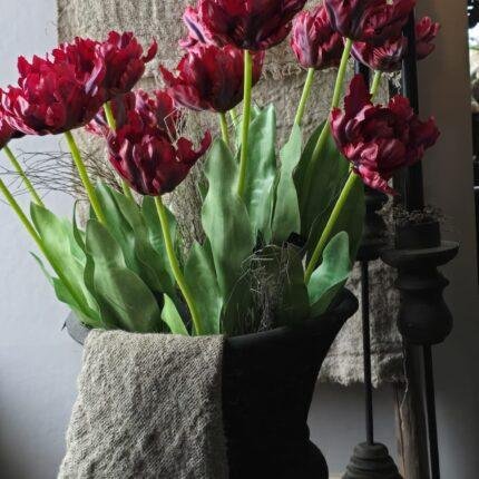 Kunsttulp 66cm gestyled in vaas als woondecoratie