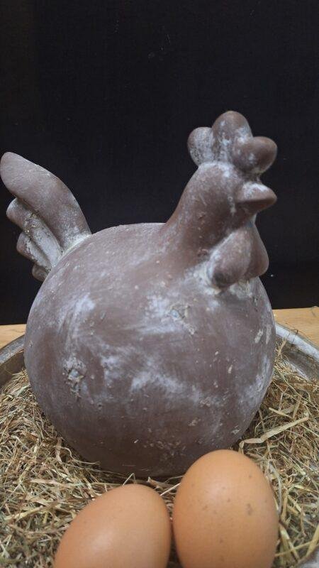 bruine kip decoratie in sobere landelijke styling