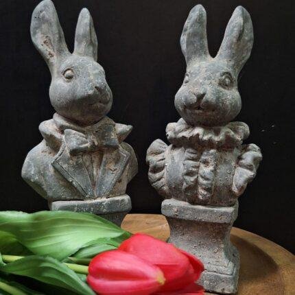 Grijze buste haas 24cm