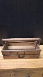 Houten kist met handvat - Afbeelding 2