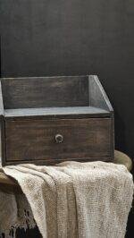 Kastje voor koffiezetapparaat hout – opbergkastje met lade landelijk - Afbeelding 3