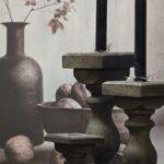 Houten kandelaar 25cm