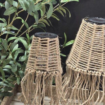 Solar tafellamp touw naturel 37 cm