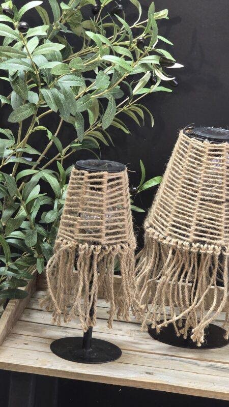 Solar tafellamp touw naturel 37 cm