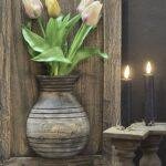 Houten wanddecoratie kruik staand – landelijke wanddecoratie met kruik