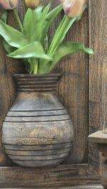 Houten wanddecoratie kruik staand – landelijke wanddecoratie met kruik - Afbeelding 2