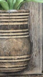 Houten wanddecoratie pot staand – landelijke wanddecoratie met pot - Afbeelding 2