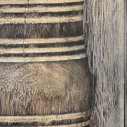 Houten wanddecoratie pot staand – landelijke wanddecoratie met pot