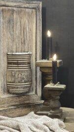 Houten wanddecoratie pot staand – landelijke wanddecoratie met pot - Afbeelding 3
