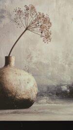 Canvas schilderij 50x40 landelijk kruik tak – wanddecoratie canvas - Afbeelding 2