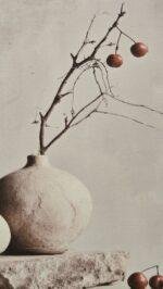 Canvas schilderij 50x40 landelijk kruik besjes – wanddecoratie stilleven - Afbeelding 2