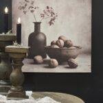 Canvas schilderij 50x40 landelijk stilleven schaal – wanddecoratie