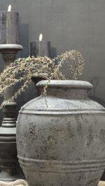 Landelijke kruik grijs – grote kruik pot stoer en sober
